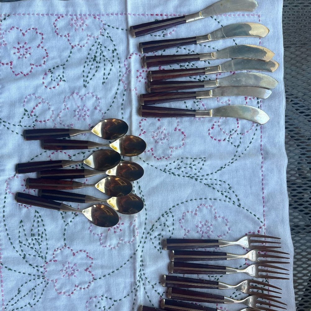 Wood and Brass charcuterie set